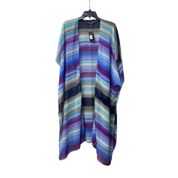 Cejon Melrose Women's Striped Duster, Multi Colored, OS - Picture 6 of 11